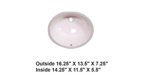 AD-C2S Bisque-Undermount Oval Ceramic Sink