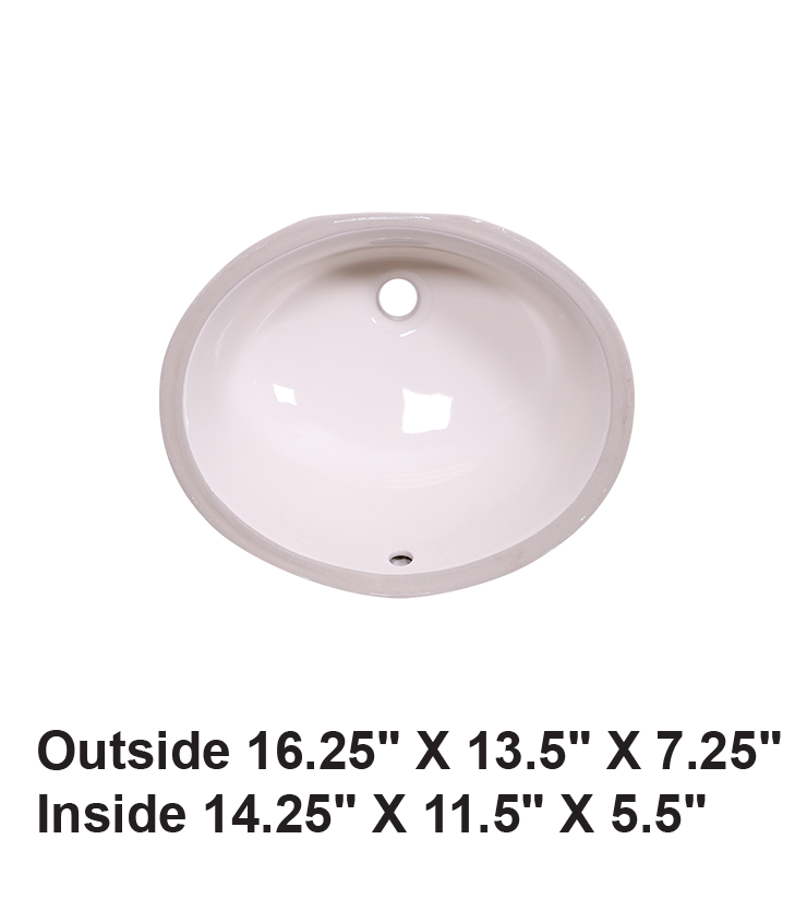 Bisque-Undermount Oval Ceramic Sink
