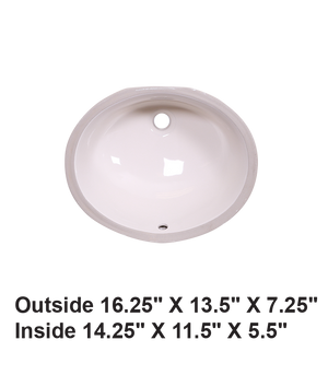 Bisque-Undermount Oval Ceramic Sink