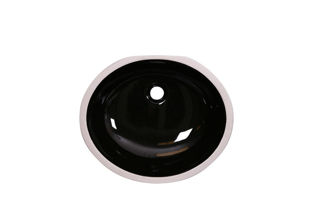 Black-Undermount Oval Ceramic Sink