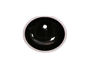 Black-Undermount Oval Ceramic Sink