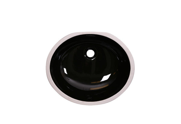 Black-Undermount Oval Ceramic Sink