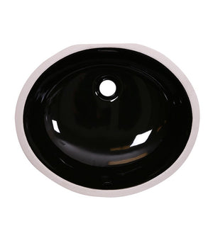Black-Undermount Oval Ceramic Sink