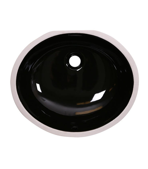Black-Undermount Oval Ceramic Sink