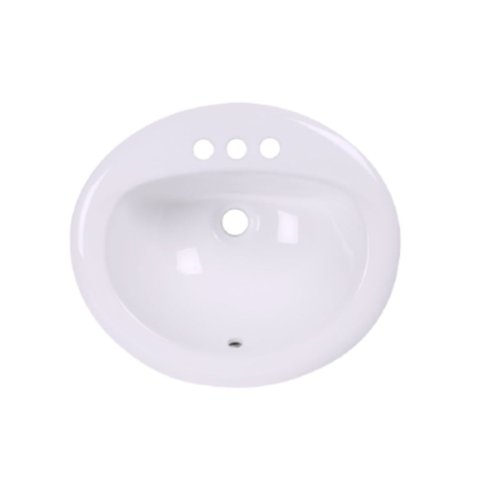 White-Drop In Oval Ceramic Sink