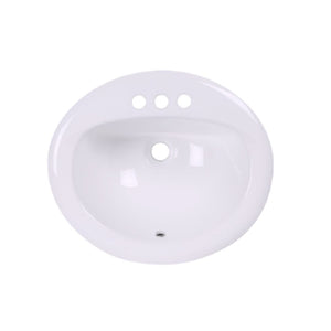 White-Drop In Oval Ceramic Sink