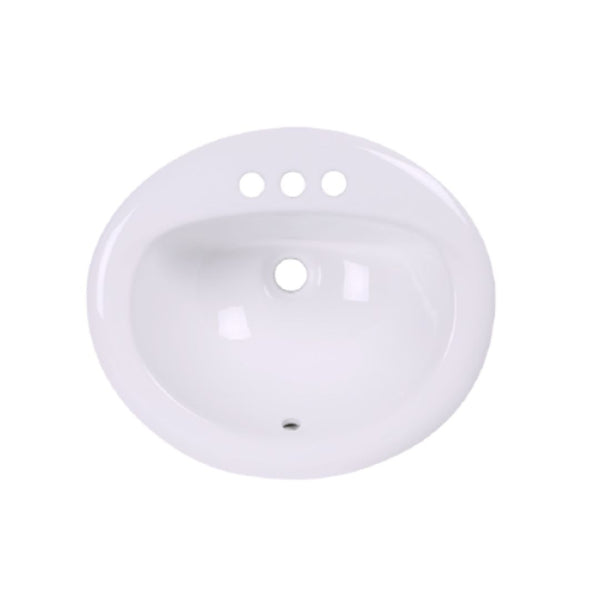 White-Drop In Oval Ceramic Sink