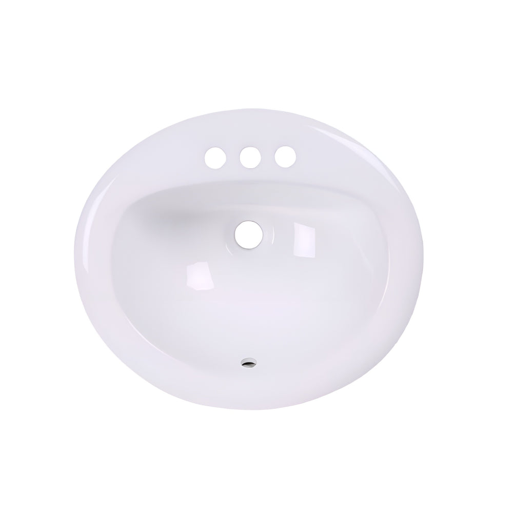 AD-C4 White-Drop In Oval Ceramic Sink White