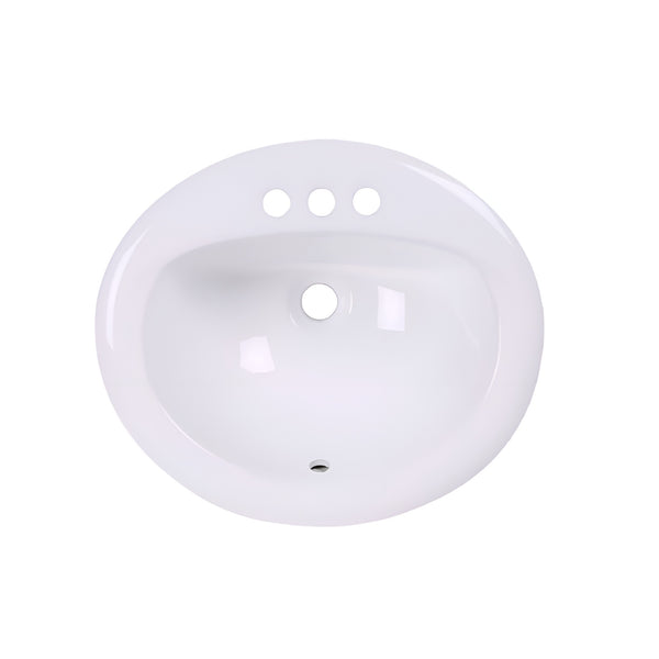 AD-C4 White-Drop In Oval Ceramic Sink White