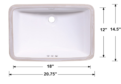Undermount Rectangular Ceramic Sink