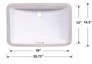 Undermount Rectangular Ceramic Sink
