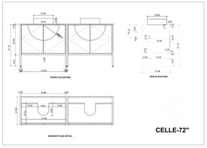 CELLE 72” DARK WALNUT BATHROOM VANITY