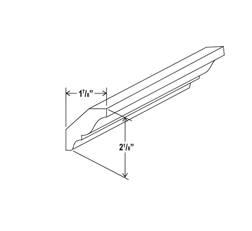 French Grey- Crown Moulding - 96"W x 3 1/8"H x 5/8"D