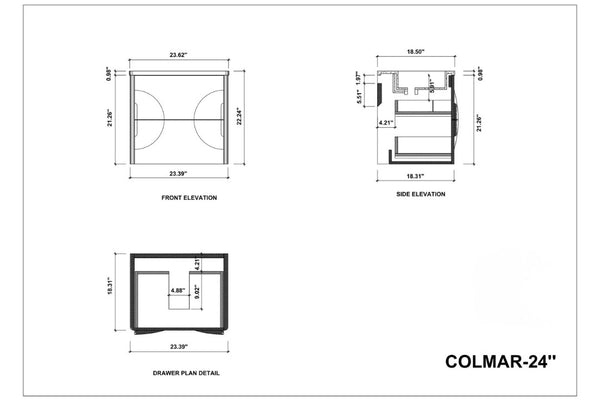 COLMAR 24” DARK GRAY BATHROOM VANITY