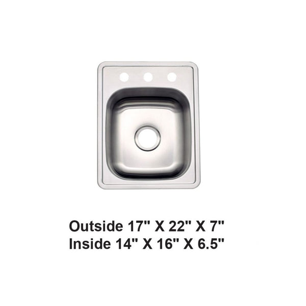 AD-D47 Single Bowl Drop-in Kitchen Sink