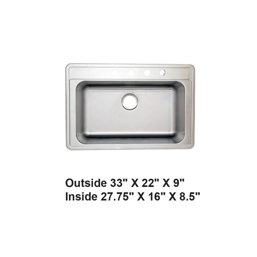 AD-D78 Drop-in Single Bowl Stainless Steel Sink