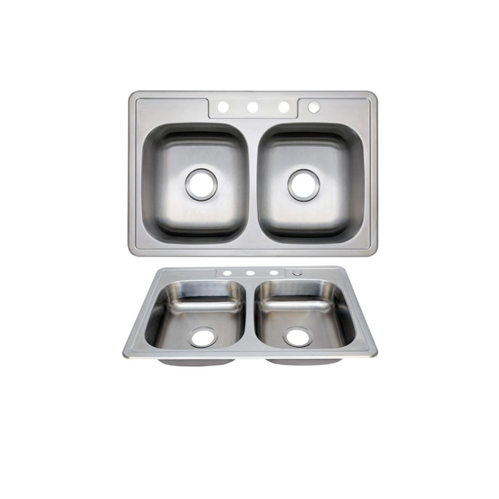 AD-D88-6 Drop-in Double Bowl 50/50 Stainless Steel Sink