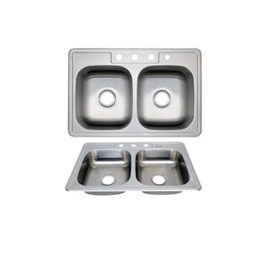 AD-D88-6 Drop-in Double Bowl 50/50 Stainless Steel Sink