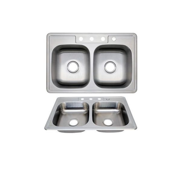 AD-D88-6 Drop-in Double Bowl 50/50 Stainless Steel Sink
