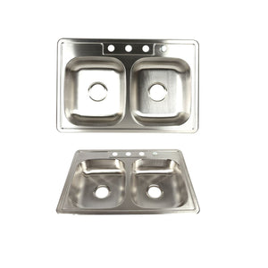 AD-D88ADA Drop-in Double Bowl 50/50 Stainless Steel ADA Sink