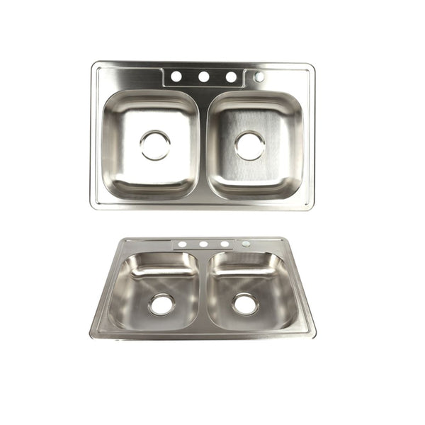 AD-D88ADA Drop-in Double Bowl 50/50 Stainless Steel ADA Sink