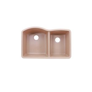 AD-GC68 Undermount Double Bowl 60/40 Granite Composite Sink Bisque