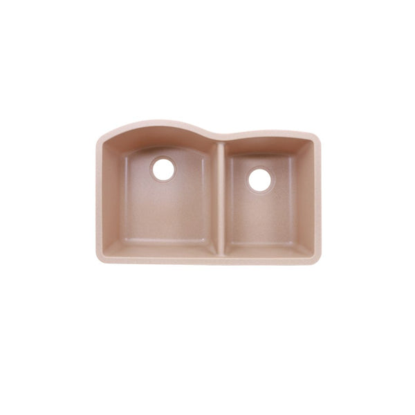 AD-GC68 Undermount Double Bowl 60/40 Granite Composite Sink Bisque