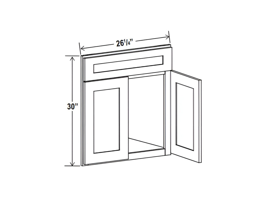 Aspen White Corner Sink Base Front