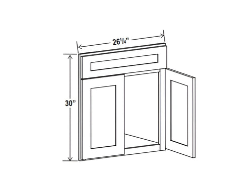 French Grey Corner Sink Base Front