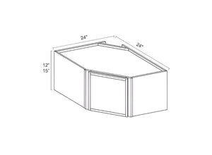 Slim Shaker White 24" Wall Diagonal Corner Cabinet