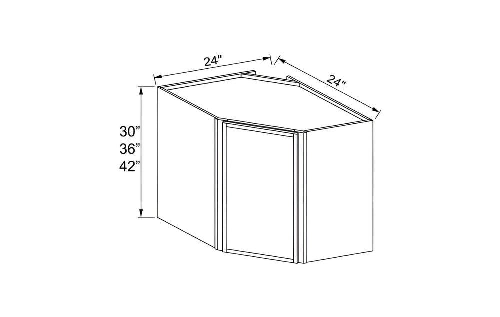 Slim Shaker Oak 24" Wall Diagonal Corner Cabinet
