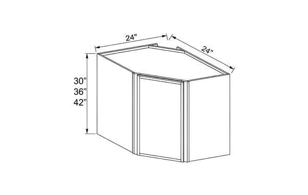 Slim Shaker Oak 24" Wall Diagonal Corner Cabinet