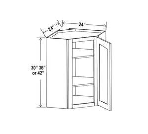 French Grey 24" Wall Diagonal Corner Cabinet