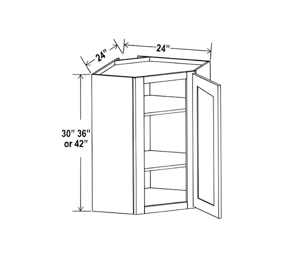 French Grey 24" Wall Diagonal Corner Cabinet