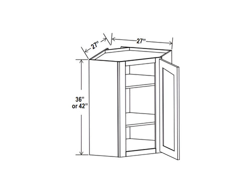 Shaker Espresso- 27"W Wall Diagonal Corner Cabinet