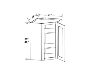 French Grey 27" Wall Diagonal Corner Cabinet