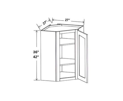 French Grey 27" Wall Diagonal Corner Cabinet