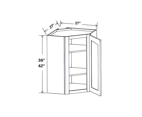 French Grey 27" Wall Diagonal Corner Cabinet