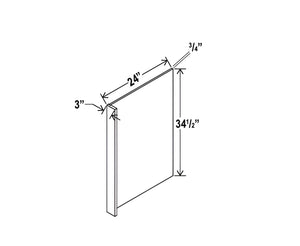 Smokey Ash- Dishwasher Return Panel w/3"W Filler