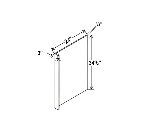 Smokey Ash- Dishwasher Return Panel w/3"W Filler