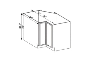 Slim Shaker Oak Easy Reach Base Cabinet