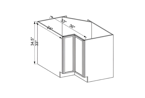 Slim Shaker White Easy Reach Base Cabinet