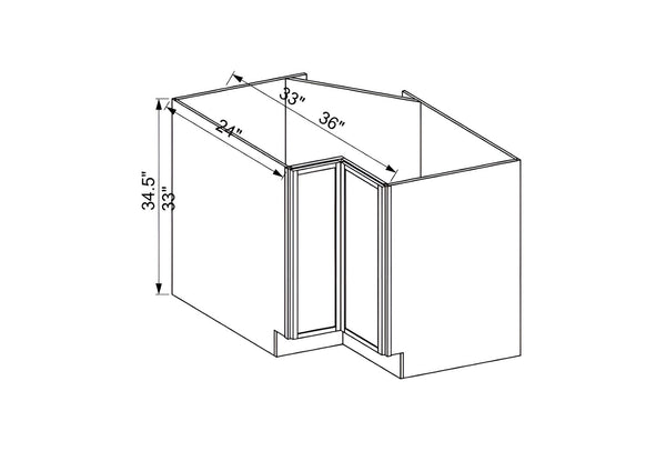 Slim Shaker Oak Easy Reach Base Cabinet