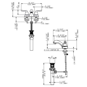 2 HANDLE BATHROOM FAUCET 4201-405 CHROME