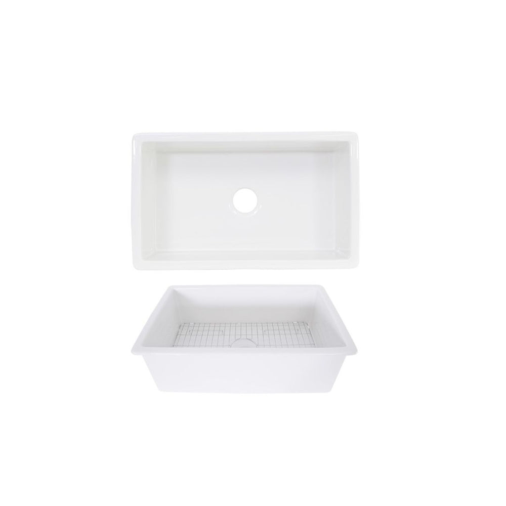 White-Undermount Fireclay Sink