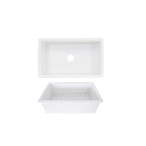 White-Undermount Fireclay Sink