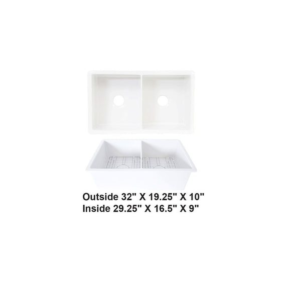 White-Undermount Fireclay Sink