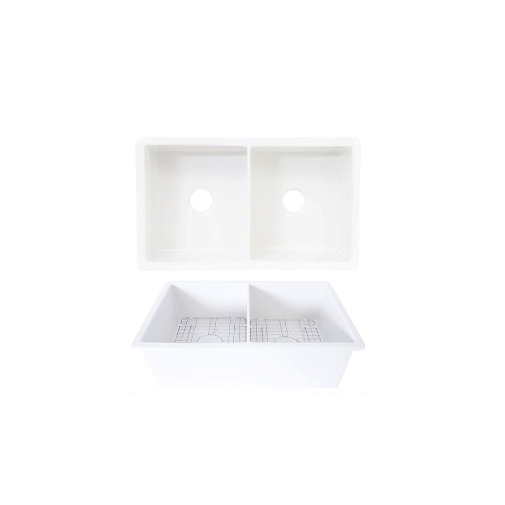 White-Undermount Fireclay Sink