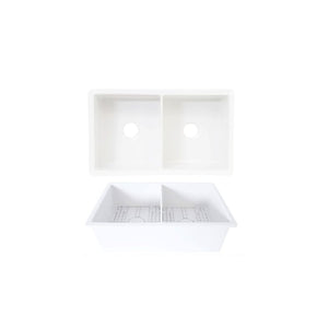 White-Undermount Fireclay Sink