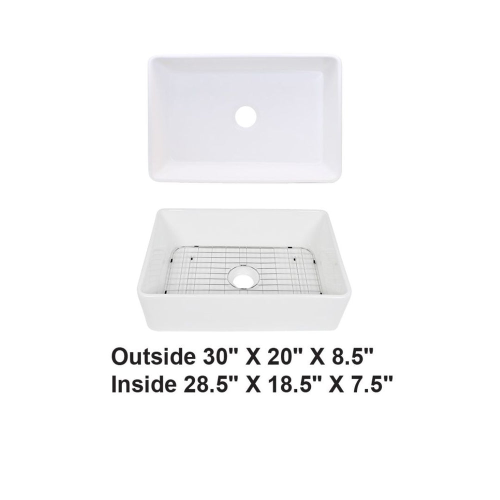 AD-FC3 Single Bowl Farmhouse Porcelain Sink White